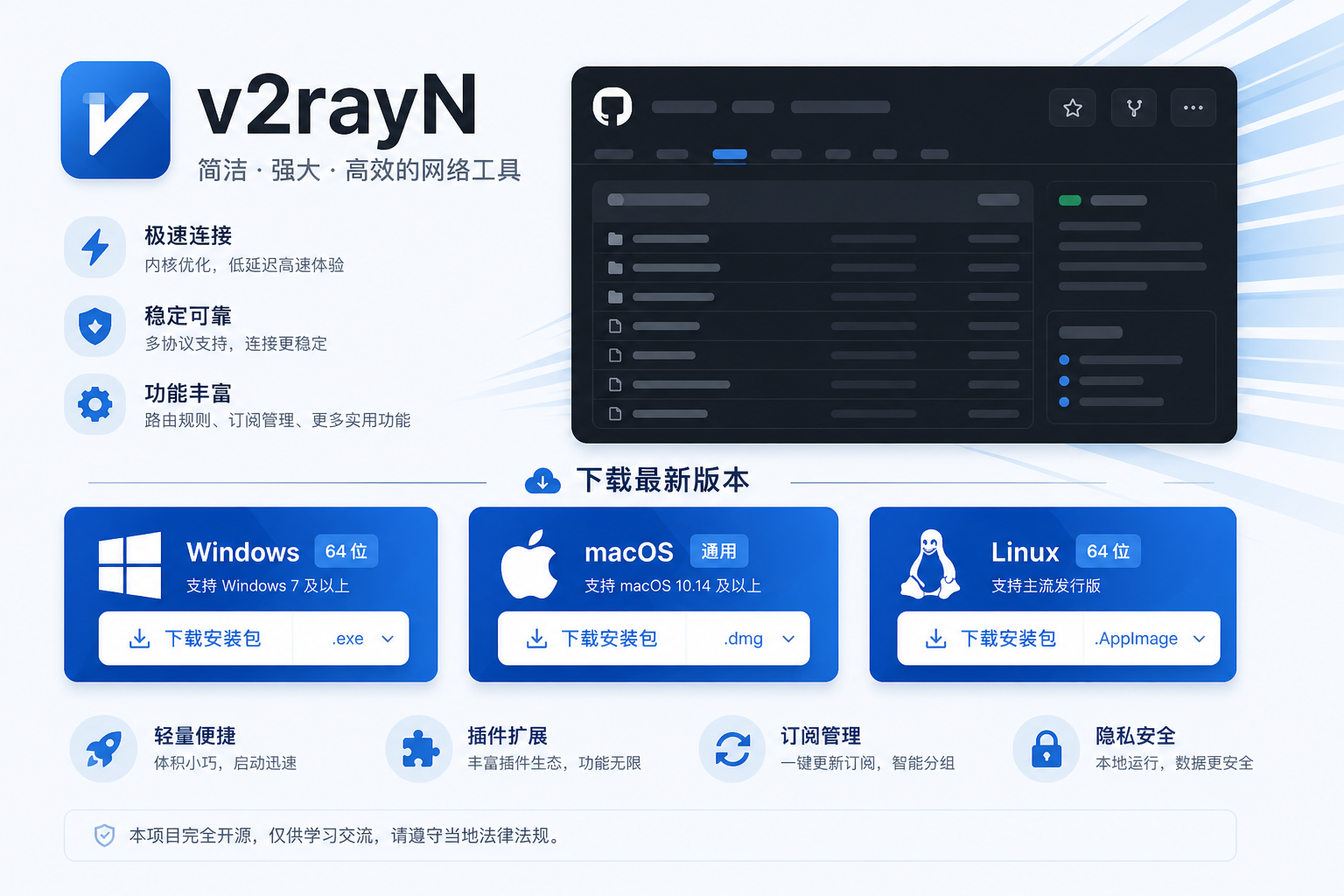 V2RayN最新版本下载主视觉展示